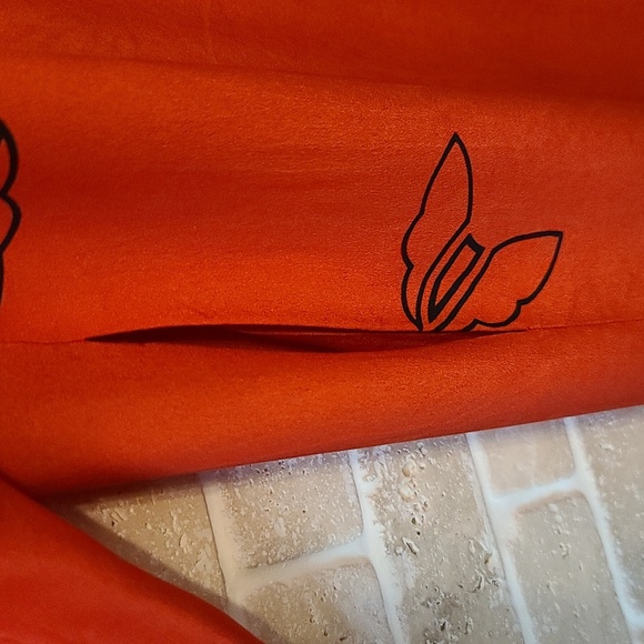 SOO Yung Lee Women's Red and Black Silk Long Sleeve Midi Dress (Sz M) - Picture 5 of 11